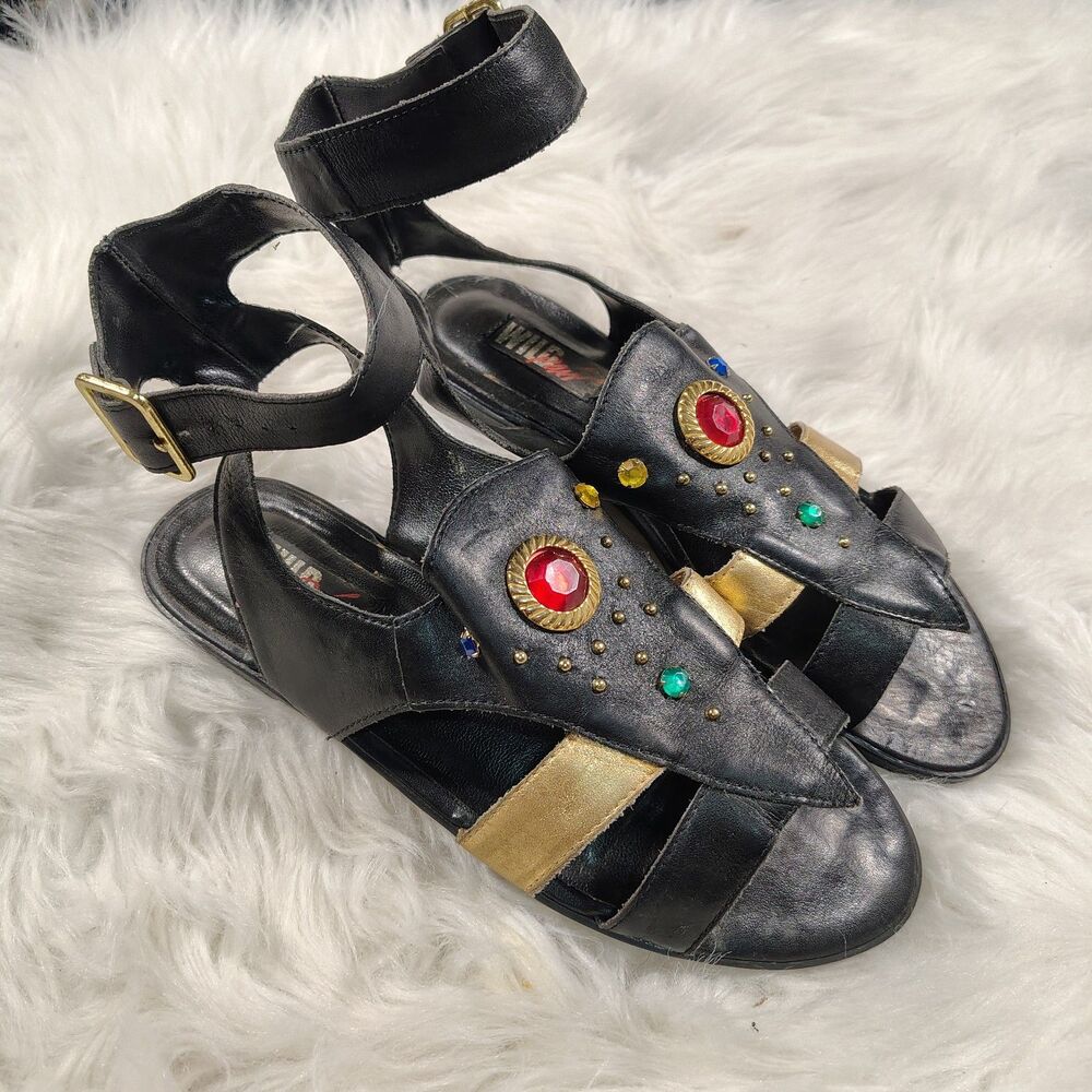 VTG Embellished Gypsy Boho Wmns Made In Brazil Sandals